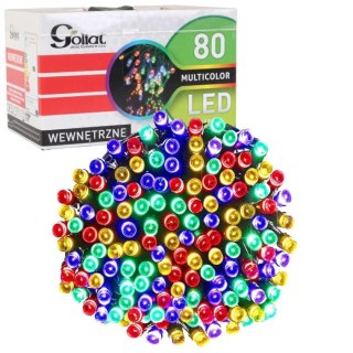 Multikolorowe Lampki Choinkowe LED w Ringu, 80 sztuk, Do Użycia Wewnętrznego, Długość Przewodu 1.5 m, IP20