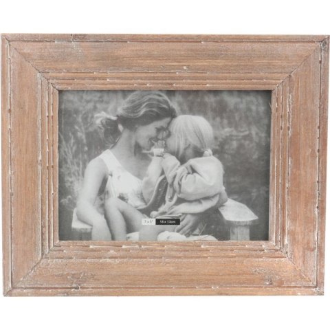 Postarzana Drewniana Ramka na Zdjęcie 16 x 20.5 cm z Jasnym Brązowym Wykończeniem
