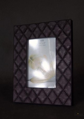 Ramka na zdjęcie stojąca kolor brązowy imitacja skóry 19.5x15 cm