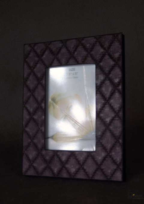 Ramka na zdjęcie stojąca kolor brązowy imitacja skóry 19.5x15 cm