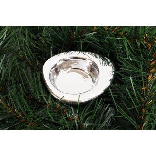 Srebrny Ceramiczny Świecznik na Tealight w Kształcie Łezki