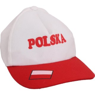 Czapka Kibica Polska z Daszkiem w Barwach Narodowych - Goliat