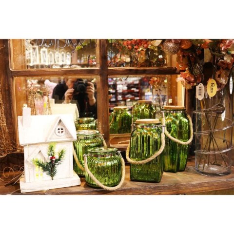 DOMEK DREWNIANY LED HYGGE, ŚWIĄTECZNY, BIAŁY, OZDOBA, DEKORACJA, NA BATERIE