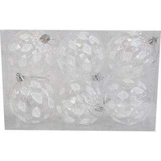 Komplet 6 bombek plastikowych 8 cm przeźroczystych