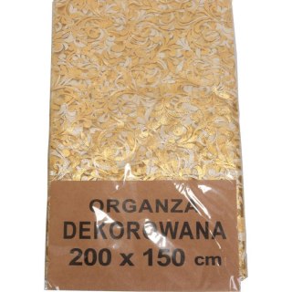 Obrus z organzy dekorowanej, złoty, 200x150 cm, LST3053, nr 5