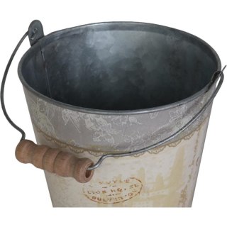Ocynkowane Wiaderko w Stylu Prowansalskim z Motywem Kwiatowym