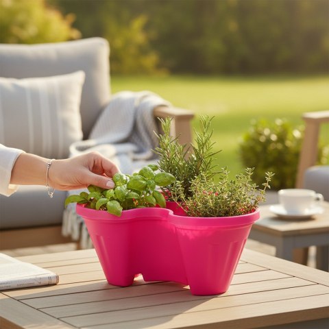 Różowa Donica Kaskadowa do Roślin Wieloletnia Odporność na Warunki Atmosferyczne