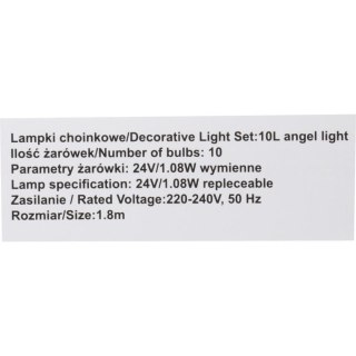 Lampki choinkowe 10 led aniołki na sznurze