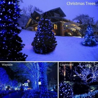 Lampki choinkowe 288 led typu gąsienica Cluster w kolorze niebieskim 2 m