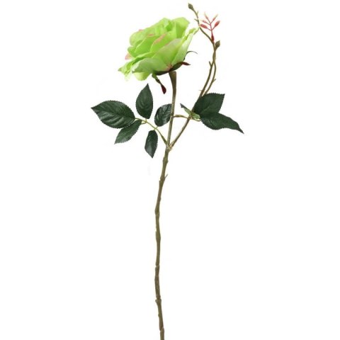 Sztuczna Róża na Gałązce w Kolorze Zielonym - 70 cm