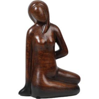Brązowa Ceramiczna Figurka Kobiety z Gumkami Antypoślizgowymi