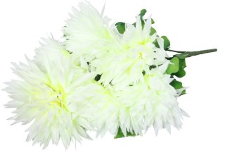 Bukiet 6 dużych chryzantem w kolorze białym 60 cm