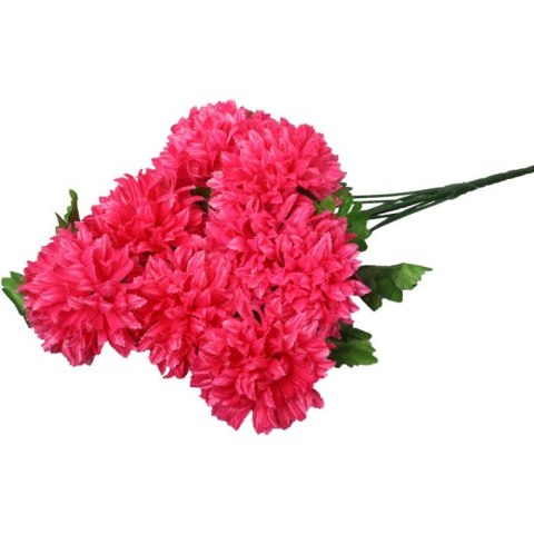 Bukiet Różowych Sztucznych Chryzantem - 9 Sztuk, Wysoka Jakość, Realistyczny Wygląd, Dekoracja na Wszystkich Świętych, 58cm