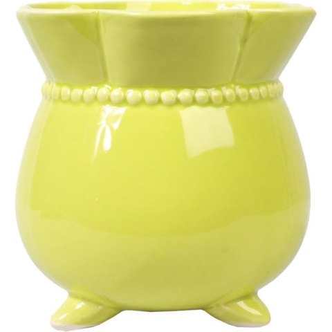 Dekoracyjny Ceramiczny Wazonik w Kolorze Zielonym