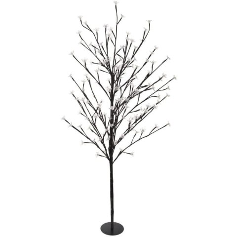 Drzewko Dekoracyjne z Ciepłym Światłem LED 150 cm, Czarne