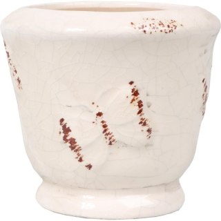 Osłonka ceramiczna wazonik w białym kolorze 10x9 cm