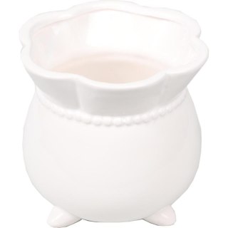 Osłonka ceramiczna wazonik w białym kolorze 11x11 cm