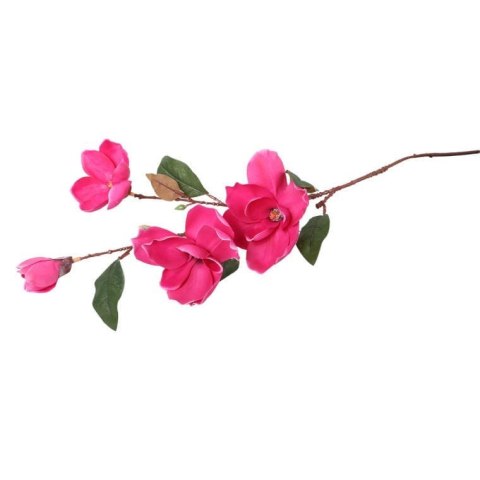 Sztuczna gałązka Magnolii - 4 sztuki w kolorze ciemnoróżowym, 78 cm.