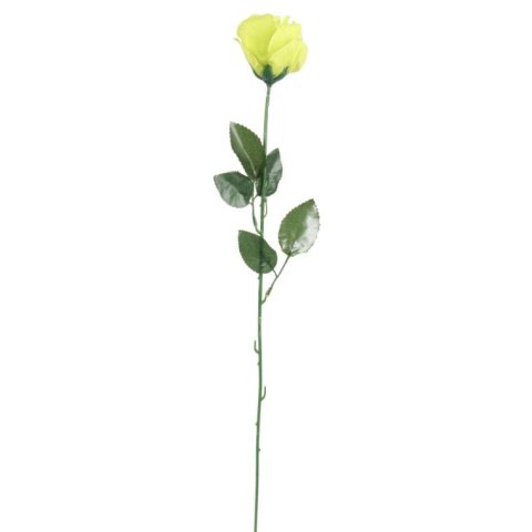 Sztuczna róża pojedynka w kolorze żółtym 68 cm