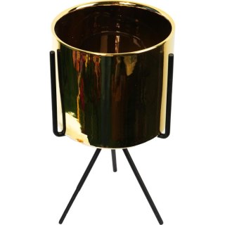 Złota Ceramiczna Osłonka na Metalowym Trojnogu 27 cm