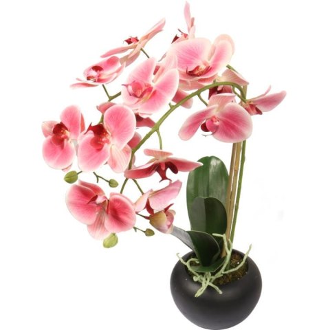 STORCZYK SZTUCZNY BELLISSIMA, GUMOWANY, RÓŻOWY, DONICZKA CERAMICZNA, 63 CM