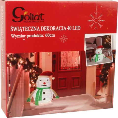 BAŁWAN LED VINTERIS, 60CM, 40 DIOD, OZDOBA ŚWIĄTECZNA, OGRÓD, IP44