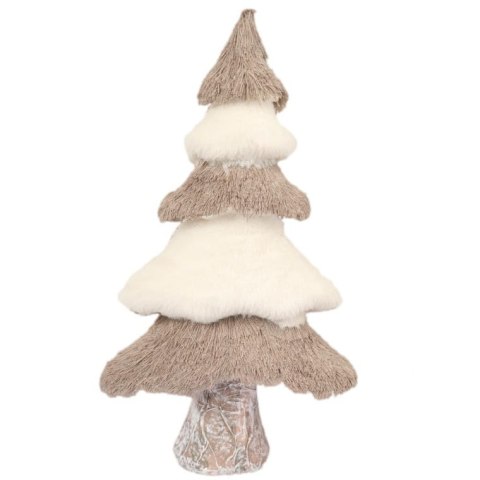CHOINKA FUTERKOWA VINTERMYS, BEŻOWO-BIAŁA, 42CM, OZDOBA ŚWIĄTECZNA, PREZENT