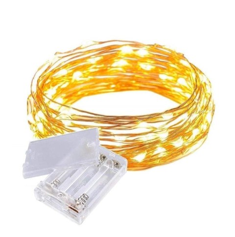 Lampki LED w Kształcie Łezek na Elastycznym Druciku - Ciepłe Światło Białe, Zasilane na Baterie