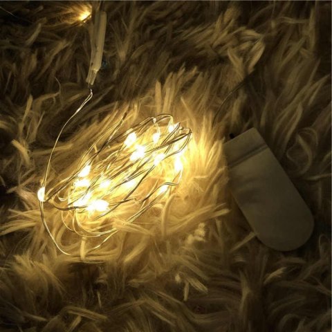 Lampki LED w Kształcie Łezek na Elastycznym Druciku - Ciepłe Światło Białe, Zasilane na Baterie