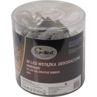 Niebieska Wstążka Dekoracyjna z 50 Diodami LED do Użycia Wewnętrznego, 3m