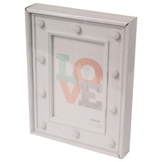 Ramka na Zdjęcia z Oświetleniem LED Białe Elegance 21x15cm