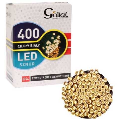 Sznur Zewnętrznych Lamp Choinkowych 400 LED Ciepły Biały IP44, Długość 19,95 m