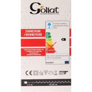 Sznur Zewnętrznych Lamp Choinkowych 400 LED Ciepły Biały IP44, Długość 19,95 m