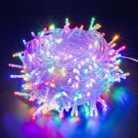 Wielobarwne Lampki Świąteczne Typu Gąsienica - 384 LED, Przeznaczone do Użytku Zewnętrznego, IP44, Długość 3m + 2m Przewód Sieci