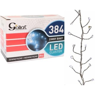 Zimnobiałe Lampki Świąteczne Gąsienica 384 LED, Do Zastosowania Na Zewnątrz IP44, 3m + 2m Przewód Sieciowy