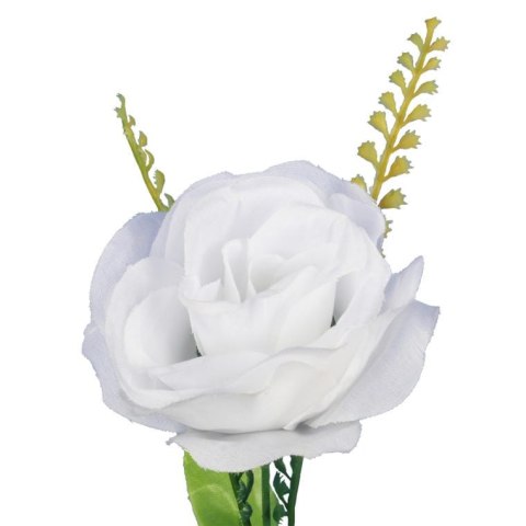 BUKIET SZTUCZNYCH RÓŻ - 20 SZTUK, KOLOR BIAŁY, WYSOKOŚĆ 54 CM