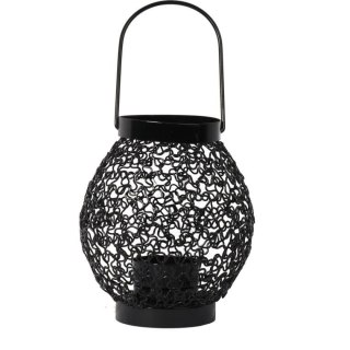 Czarna Metalowa Latarenka na Świeczkę Tealight do Dekoracji Ogrodu i Tarasu