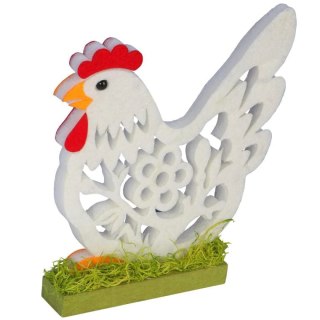 KURKA WIELKANOCNA Z PIANKI FIGURKA STOJĄCA BIAŁA