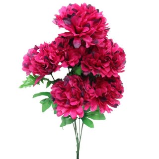 BUKIET 6 SZTUCZNYCH CHRYZANTEM BORDOWYCH 72 CM WYSOKOŚCI