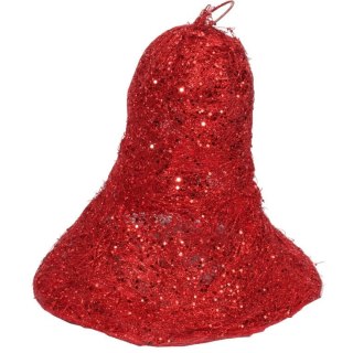 Dzwon z sizalu czerwony z brokatem 27cm