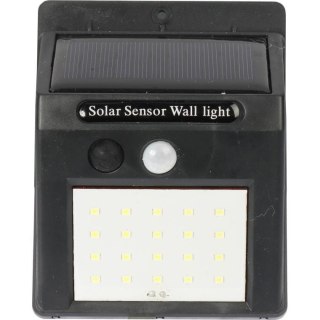Lampa Solarna LED z Czujnikiem Ruchu i Zmierzchu, Zasilana Energia Słoneczną, Montażowy Panel Światła Zewnętrznego Białego Zimne