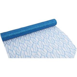 ORGANZA GRANATOWA Z NADRUKIEM BROKATOWYM 0,50 x 10 m