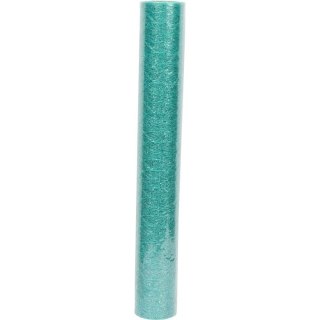 ORGANZA TURKUSOWA Z NADRUKIEM BROKATOWYM 0,50 x 10 m