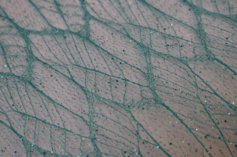 ORGANZA TURKUSOWA Z NADRUKIEM BROKATOWYM 0,50 x 10 m