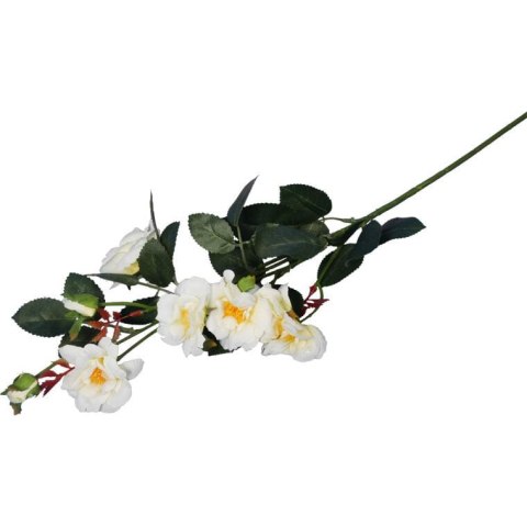 Sztuczna Gałązka z 5 Kremowymi Różami i Pąkami - Dekoracja Premium 72cm