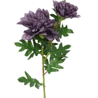 Sztuczna Gałązka z Dwoma Fioletowymi Daliami - Dekoracja Wysokiej Jakości, 66cm