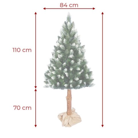CHOINKA SZTUCZNA NA PNIU VINTERGATA 180 CM, DIAMENTOWA, BIELONA, GĘSTA