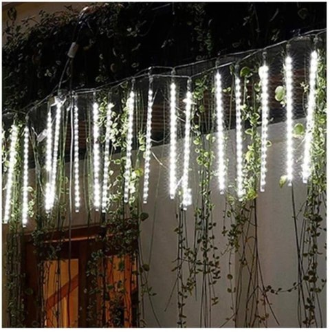 METEORY LED VINTEREN, SOPLE 30CM, 8 SZT, ZIMNA BIEL, DEKORACJA ŚWIĄTECZNA