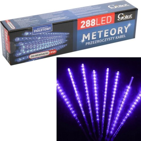 LAMPKI LED SOPLE METEORY LUCENTEZZA, FIOLETOWE, 288 LED, 3M, WEWNĘTRZNE