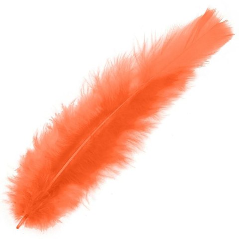 Pomarańczowe Pióra Dekoracyjne Naturalne 5-12cm, 5g, 10 sztuk